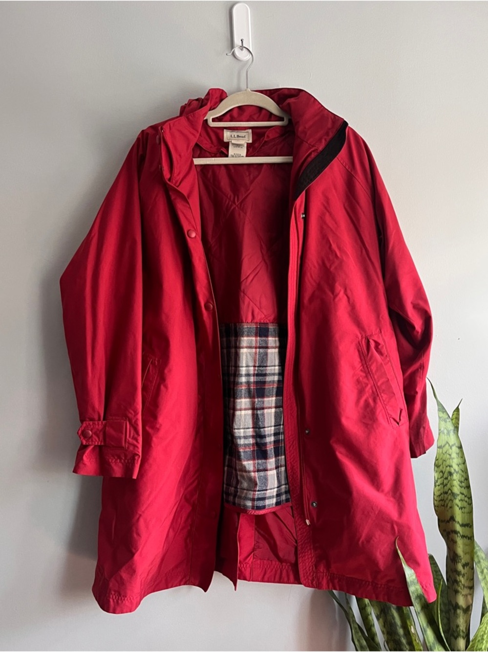 Vintage LL Bean Red Rain jacket men’s size L with detachable lining